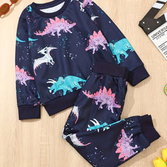 Boys Dino Crew Neck Sweatshirt & Sweatpants Joggers Set