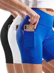 3-Pk Plus Size Sports Leggings Set Women's Wide Waistband Tummy Control