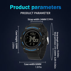 SANDA Sport Digital Watch 5ATM Luminous Display Stopwatch Alarm TPU Strap