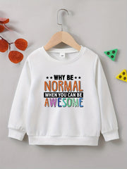 AWESOME Letter Print Boys Creative Sweatshirt