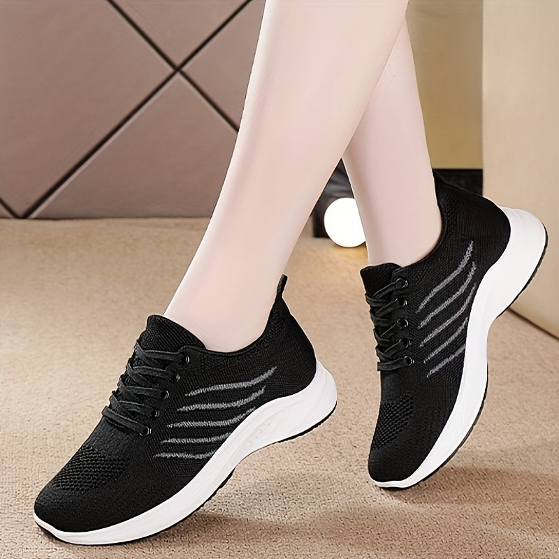 Breathable Heighten Woven Running Shoes Lightweight Thick Bottom