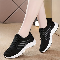 Breathable Heighten Woven Running Shoes Lightweight Thick Bottom