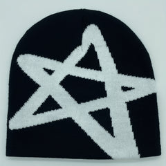 Y2K Knitted Hat Pentagram Winter Outdoor Sports Hat