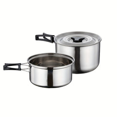9pcs Stainless Steel Outdoor Pot Set for Camping and Picnic