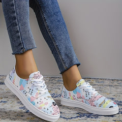 Graffiti Pattern Flat Shoes for Women - Non Slip Board Shoes