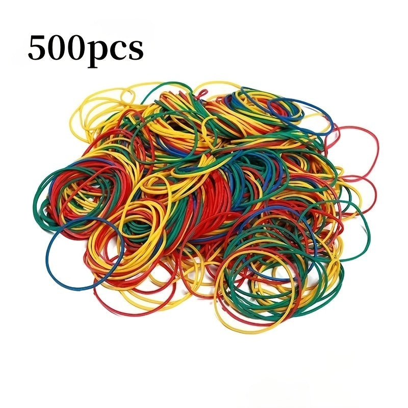 100-500pcs 49-78cm Colored Rubber Bands for Hair, School, Office, Stationery