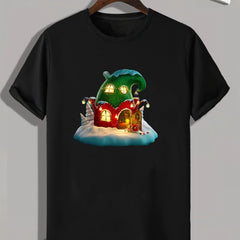 Creative House Print Men's Graphic T-shirt for Summer