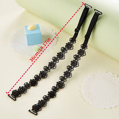 Floral Lace Shoulder Straps Invisible Adjustable Underwear Straps