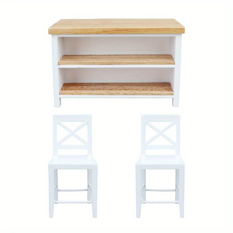 12-Piece Dollhouse Kitchen and Dining Set with Apricot Toy Furniture