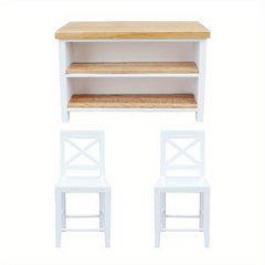 12-Piece Dollhouse Kitchen and Dining Set with Apricot Toy Furniture