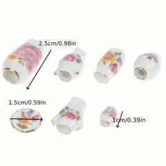 7pcs Dollhouse Porcelain Flower Vases Mini Furniture Model Home Decor DIY Toy