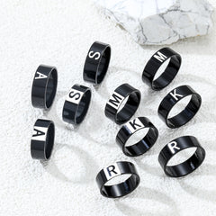 Couple Letter Rings Stainless Steel Punk Accessories Anniversary Gift