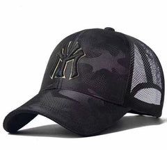 Men's Camo Baseball Cap with Yellow Trim, Unisex Fit