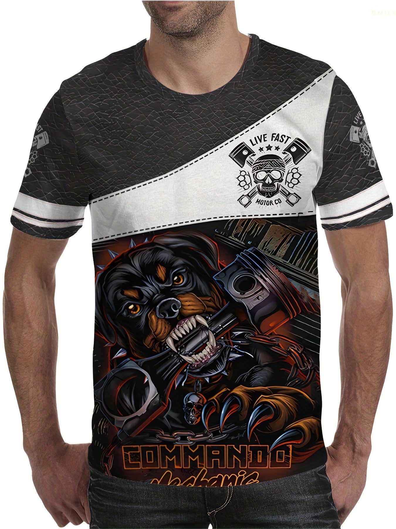 Men's Cartoon Dog Graphic T shirt Active 3D Digital Print Comfy