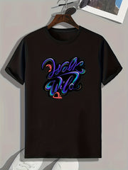 Creative Letters Print Men's Graphic T-shirt for Summer
