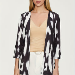 Tie Dye 3/4 Sleeve Cardigan Open Front Versatile Outerwear