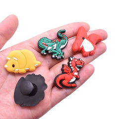 39pcs Dinosaur Shoe Charms For Clogs Slides Sandals PVC Shoe Decorations