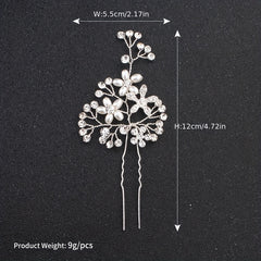 Faux Pearl Rhinestone Hairpin Alloy Hair Ornament Headgear