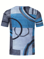 Men's Geometric Pattern Tee for Summer Outdoors
