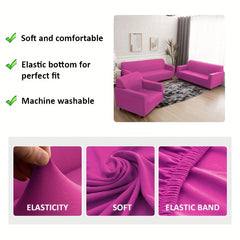 1pc Four Seasons Solid Elastic Sofa Slipcover Furniture Protector