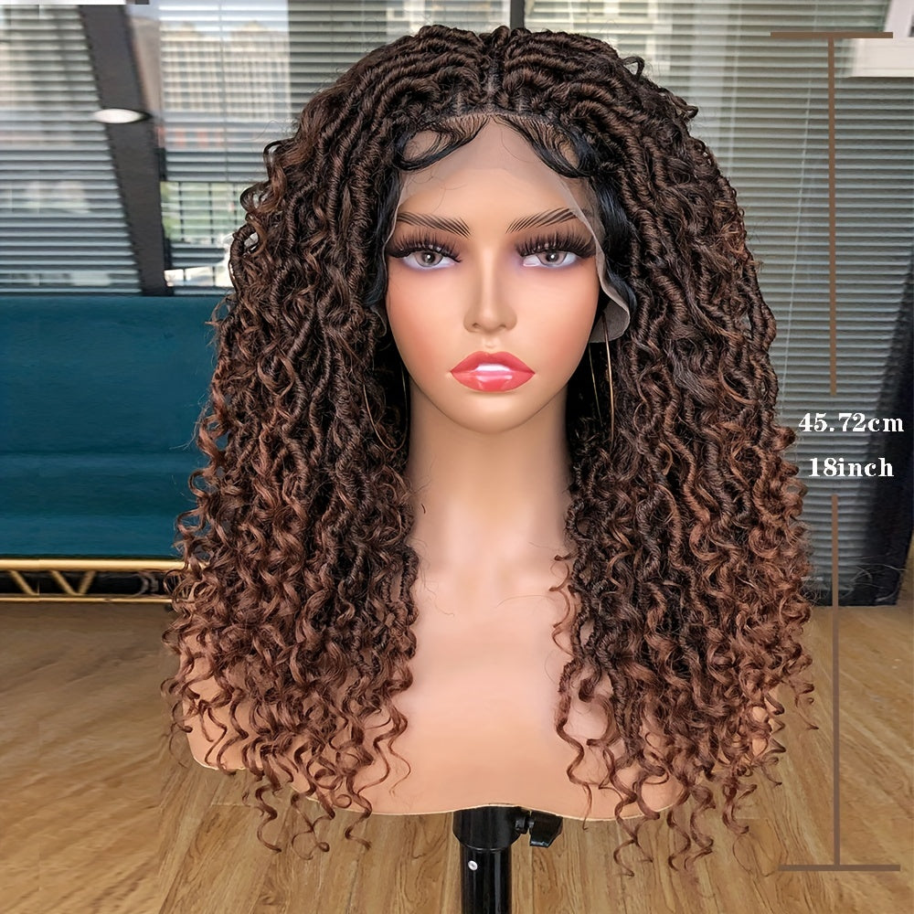 45 72 Cm Full Lace Faux Locs Wigs with Baby Hair Synthetic Fiber Full Lace Wigs