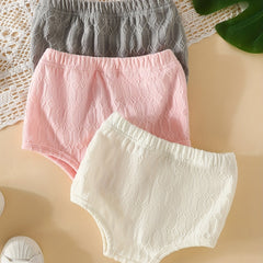3pcs Cozy Baby Shorts Autumn Winter Elastic Waist Casual Shorts