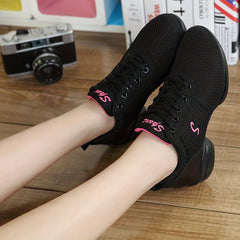 Arch Support Non Slip Dance Shoes Mesh Breathable Comfortable Flying Woven Shoes