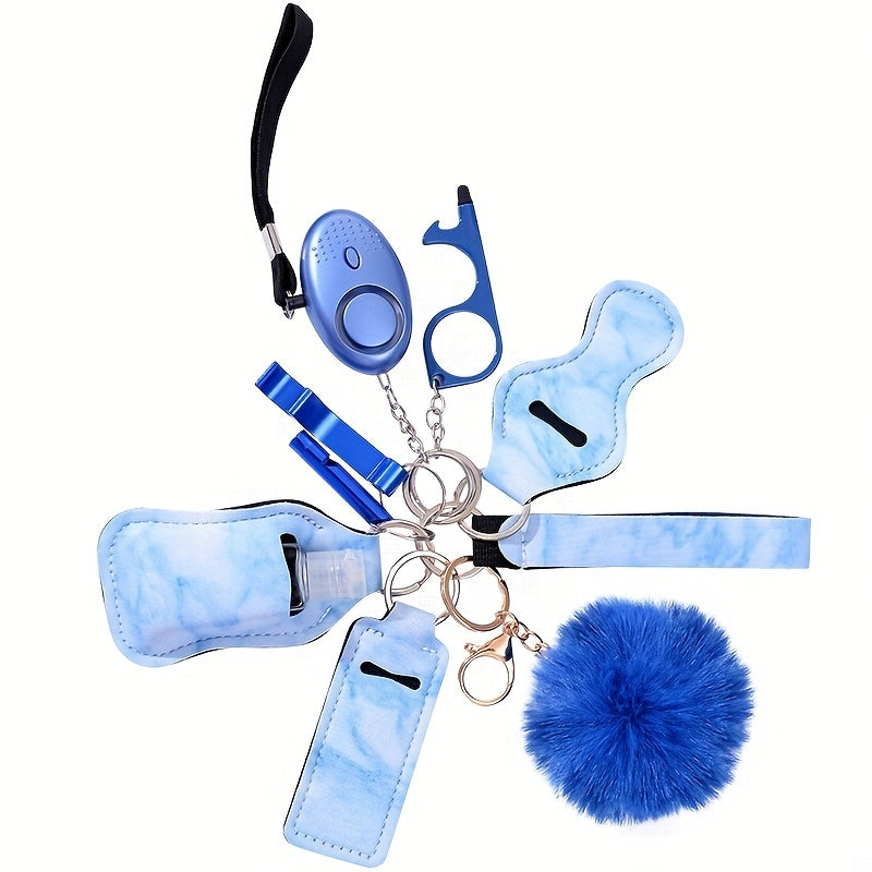 10-Piece Girls Safety Keychain Set - Whistle & Door Opener
