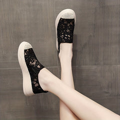 Women's Lace Mesh Loafers Slip On Outdoor Shoes Comfortable Walking Shoes