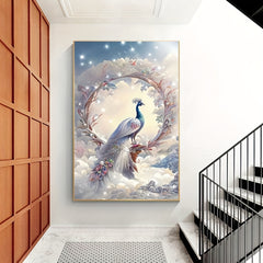 DIY Cross Stitch Kit Peacock Princess 11CT Printed Canvas Home Decor