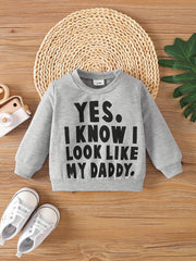 Boy's Letter Print Casual Sweatshirt Top