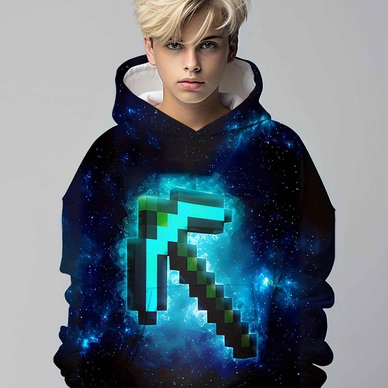 Teens 3D Game Tool Print Hooded Sweatshirt Kids Casual Hooded Pullover