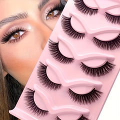 5 Pairs Fluffy Curly Cat Eye Effect False Eyelashes