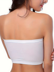 4pcs Seamless Invisible Bandeau Bras Comfy Soft Stretch Everyday Bra