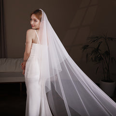 Double Layer Bride Wedding Veil Long Tailed Bride Accessories