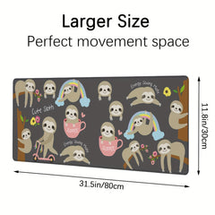 Sloth Rectangular Desk Pad Mouse Pad 11.8x31.5in