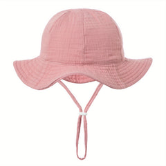 Baby Cotton Bucket Hat Fisherman Hat Wide Brim Beach Basin Hat Sunscreen Cap