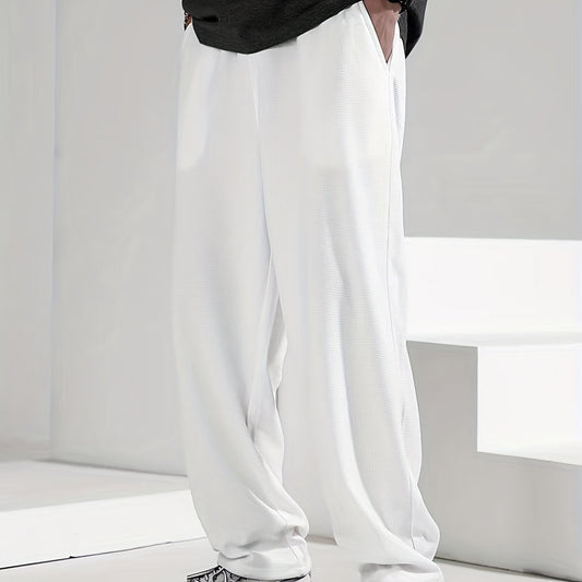 Men's Casual Stretch Waffle Pattern Joggers Sweatpants