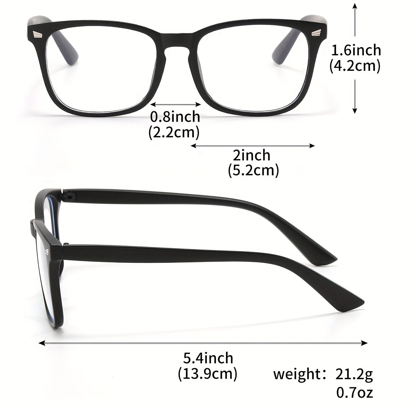 Square Frame Clear Lens Glasses Minimalist Metal Decor Eyewear Mod
