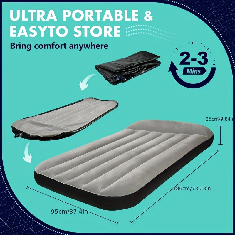 Inflatable Camping Air Bed with Pillow for Family Travel