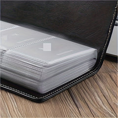 Leather Business Card Holder Book 240 Card Capacity