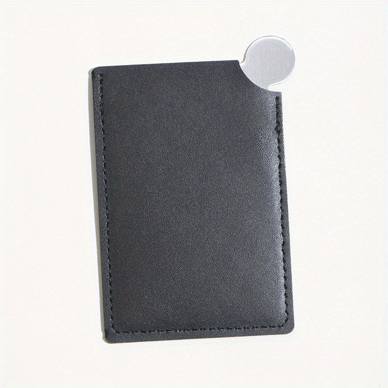 Portable Stainless Steel Makeup Mirror with Sleeve, Travel Vanity Mirror