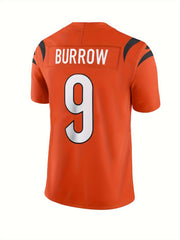 Men's American Football Jersey V-Neck Short Sleeve Embroidered Rugby Sweatshirt