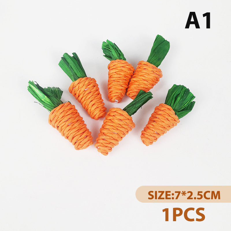 Braided Carrot Chew Toy for Hamsters and Rabbits