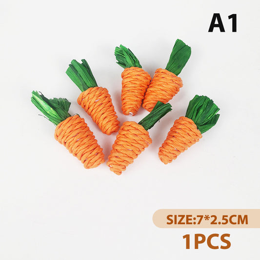 Braided Carrot Chew Toy for Hamsters and Rabbits