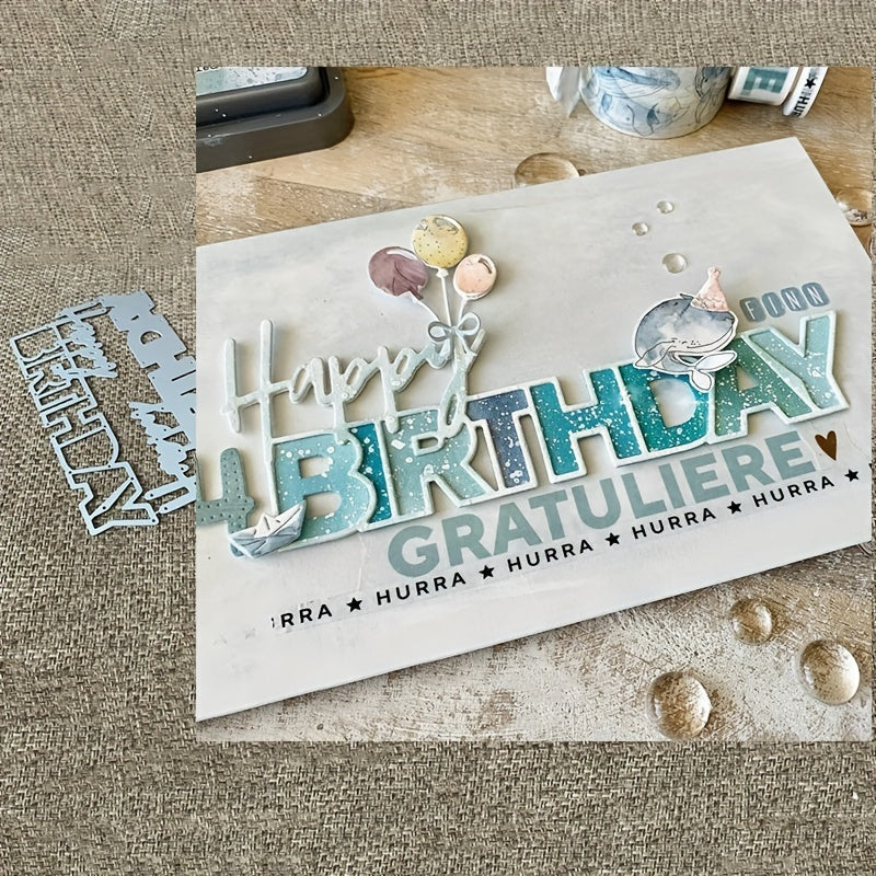 Scrapbooking Cut Die Decorative Stencil Templates Happy Birthday W