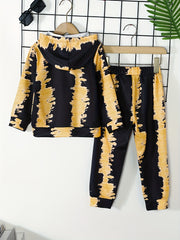 Tie Dye Boy's Hoodie & Sweatpants Set MAMAS' BOY Print Street Style Outfits