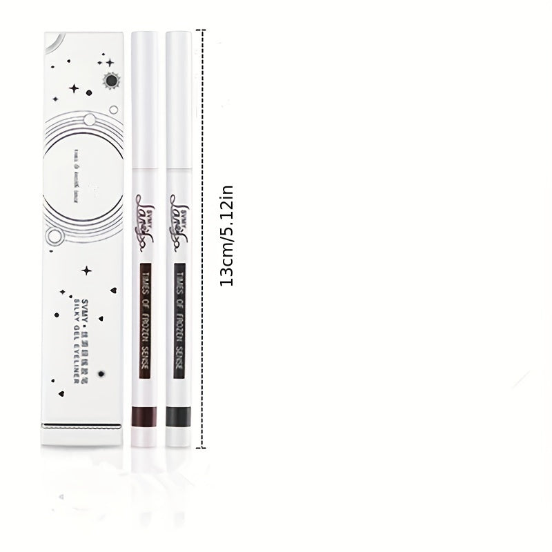 Silky Eyeliner Gel Pen Brown Round Head Smooth Rendering Eyeliner Pen