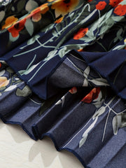 Women's Plus Floral Print Pleated Skirt