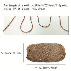 2mm Bead Yarn for DIY Scarves Blankets Hats Knitting Crochet